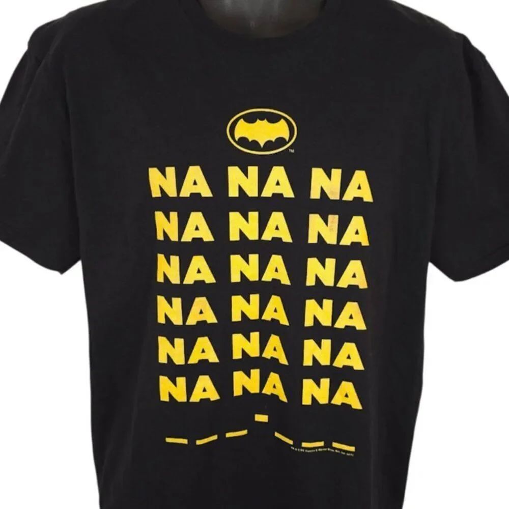 Batman T Shirt Mens Size Large Black Classic TV Series DC Comics Adam West